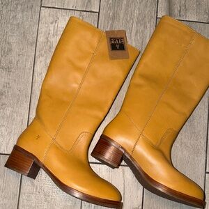 Frye Women's Mustard  Banana genuine Leather Heeled Boots